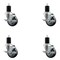 Service Caster 3.5'' SS Thermoplastic Rubber Swivel 1-3/4'' Expanding Stem Caster Set with Brake, 4PK SCC-SSEX20S3514-TPRB-TLB-134-4 - alternate 1